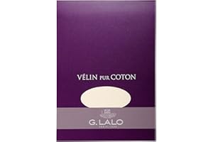 G. LALO Clairefontaine Lalo 11000L - Un bloc de 40 feuilles unies A5 14,8x21 cm 125g, Vélin pur coton, Crème