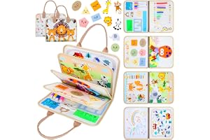 Montessori leksak från 1 år, busy book skogstema, 9 i 1 bussy board | Busy Book Mjuk filt, motorikleksak för resor bil flygplan, perfekt leksak från 1 2 3 4 år flicka pojke