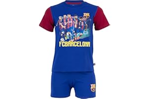 BHGYTEC Kurzpyjama Barça, offizielle Kollektion von F.C. Barcelona, Kindergröße, Jungen 12 Jahre blau