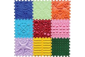 ORTO NATURE Massage Puzzle sensorische Bodenmatte - Orthopädische Spielmatte für Kinder oder als Baby Spielzeug, Puzzlematte Unterlage für den Boden (Regenbogen -Melodie)