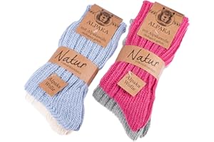 BRUBAKER 4 Pary Skarpet z Alpaki Wykonane w z Wełny Alpaki - Zestaw Zimowy dla Kobiet i Mężczyzn