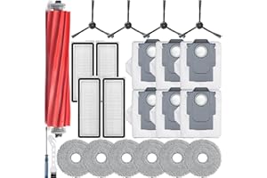 ‎BLUEARKS Bluearks 22 Stück Zubehörset für Roborock Qrevo S/Qrevo Pro Roboter Saugroboter,1 Hauptbürsten,4 Hepa Filter,4 Wischpads,4 Seitenbürsten und 6 Staubbeutel,Kompatible für Qrevo Pro/Qrevo S