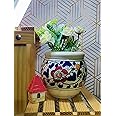 Niyara Ceramic planters pots for Indoor Outdoor Home, Garden Office Decor Balcony Planters Gamla Flower Size Small 6 inches (Blue Handi)