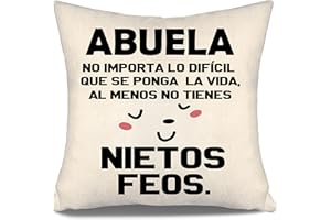 Aosumin Abuela no Importa lo difícil Que se ponga la Vida al Menos no Tienes Nietos feos Funda de cojín Divertida para el cumpleaños de la Abuela Día de la Madre Día de la Abuela Navidad (Abuela-b)