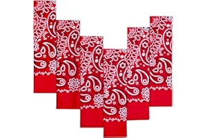 EVERY-VILLE Where EVERYone is Welcome 6 Pack Cotton Bandana for Women Men Gift Packaging - 55x55 cm, Paisley, Double-Sided - Cowgirl Cowboy Accessories Scarf Headband Neckerchief