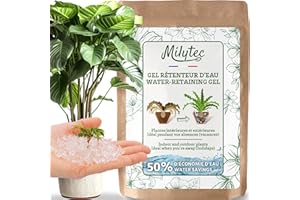 VIRHEA Granuli di gel di ritenzione idrica per piante | Irrigazione automatica durante le vacanze | Interno ed esterno | E-book gratuito | Sacchetto da 1000 g | Adatto per 1200 litri di terreno