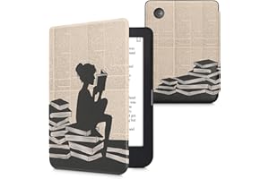 kwmobile Étui Compatible avec Kobo Clara 2E Coque - Étui à Rabat magnétique Tablette eReader Similicuir - Noir-Beige