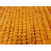 Decoration Craft Pack of 5 Light Orange Marigold Artificial Flowers Garlands 5ft Long for Party Indian Wedding Indian Theme D