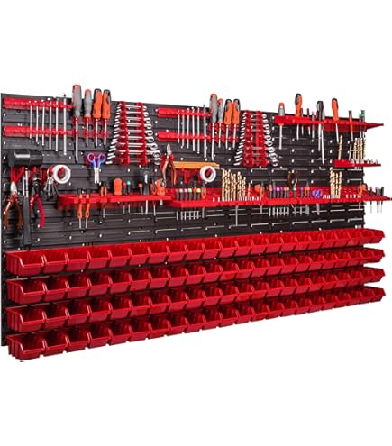 Panneau mural pour outils - BOTLE - 115 x 78 cm - 39 pièces - Orange et