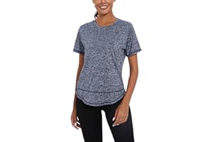 Migcaput Maglietta Sportiva Donna Camicia da Yoga Maglia Maniche Top Felpa Donna Tennis Donna Fitness T Shirt Abbigliamento Palestra Donna