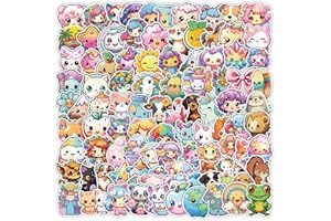 ZHUPORN Autocollant Kawaii, 100 Pièces Stickers Kawaii, Vinyle Étanche Stickers, Autocollant Enfant, Autocollant Animaux, Autocollants Drôles, pour Bouteille D'eau Ordinateur Portable Skate