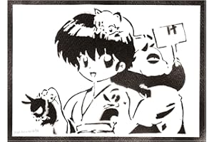 moreno-mata Autentici Graffiti Fatti a Mano Ran... 1/2 Saotome Handmade Poster Anime e Manga Quadro Moderno Soggiorno Decorazione Parete Regalo Uomo e Donna