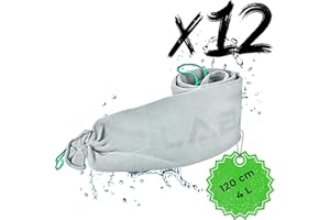 LABA-TEX Paratie Antiallagamento 120x10 cm [12 pezzi], Barriera Antiallagamento si attiva con l’acqua, Barriera senza sabbia, Sacco assorbente – assorbe fino a 4 L