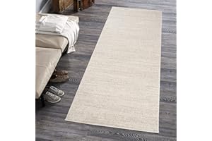 CARPETO RUGS Mazovia Tappeto per Corridoio - Passatoia Corridoio Moderne Astratto - Tappeto a pelo Corto per Ingresso, Salotto - Certificato Oeko-Tex - Corridore a Metro - Crema Bianco 80x400cm