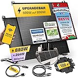 Solakon® 880W Balkonkraftwerk 800W / 600W komplett Steckdose - Upgradebarer Wechselrichter - Inklusive Halterung - 440W Bifaz