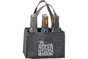 MC-TREND MC Trend Portabottiglie in feltro per 6 bottiglie di birra, da uomo, in confezione regalo