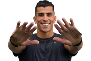 Bear KompleX 3 Hole Leather Hand Grips for Gymnastics&Crossfit, Pull-ups, Weight Lifting. WODs Wrist Straps. Comfort & Support- Hand Protection from Rips & Blisters. Reduce Slipping&Strong Grip