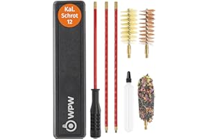 WAFFENPFLEGEWELT Putzset Pflegeset für Flinten Schrotgewehre Verschiedene Kaliber (Kaliber 12 - Kaliber 20) mit Kunststoffummanteltem Stahlstab