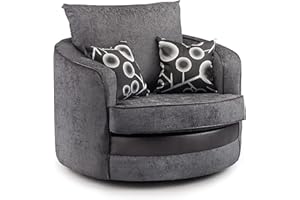 Honeypot - Sofa - Shannon - 3 Seater - 2 Seater - Armchair - Swivel chair - Corner - Black - Fabric (Swivel Chair)