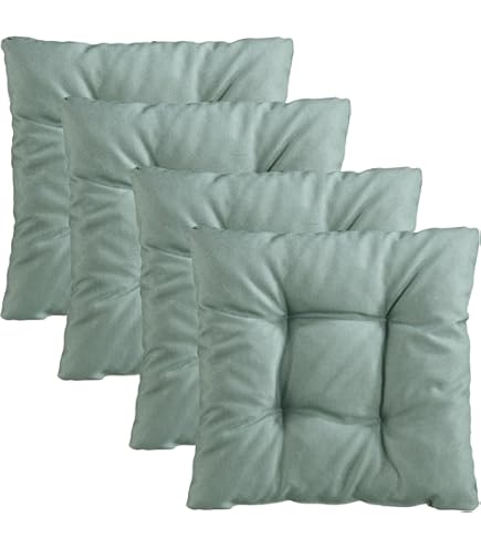 Il Tuo Artigiano Design Set van 4 stoelkussens, 40 x 40 cm, 6 cm dik, vulling van schuim en zacht acryl, zitkussen stoel, set van 4, stoelkussens, outdoor, 40 x 40 cm (4, bruin