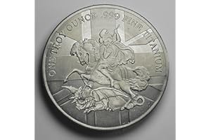 THE COMMEMORATIVE COIN COMPANY Fine/Pure .999 TITANIUM Coin/Round/Bar. ST GEORGE & THE DRAGON. One Troy Ounce 31.1g. Investment/Bullion