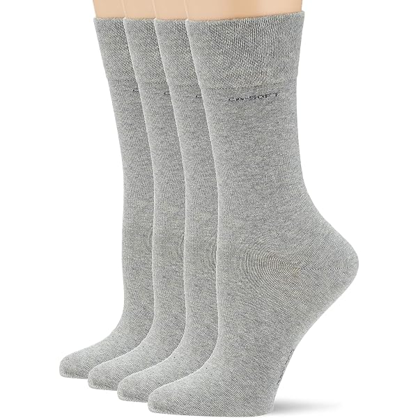 Camano Damen-Füßlinge, 4er Pack, Größe 35-38 – Unsichtbar Im Schuh, Mit Anti-Rutsch-Streifen, Aus Weicher Baumwollmischung