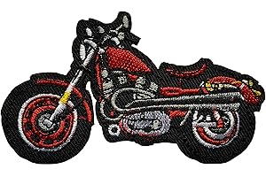 AROIL oo Écusson Moto Rouge Patch Biker Motard Thermocollant 5,8x10cm Cameleon-Shop