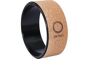 Zen Power Ruota Yoga in Sughero e TPE | Yoga Wheel Antiscivolo | Cerchio Pilates per Stretching Schiena, Esercizi di Equilibrio | Yoga Accessori Innovativi per Principianti e Professionisti