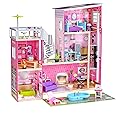 KidKraft Maison de poupée en bois Uptown incluant accessoires et mobilier avec un chat, élévateur et piscine pour poupées de 