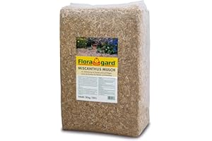 Floragard Miscanthus Mulch - Sustainable Bark Mulch Alternative from China Grass - for Easy-Care Garden Design and Garden Care - 125 Litres