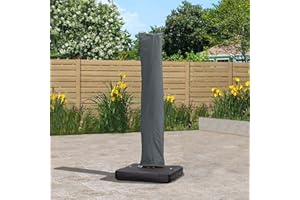 PURPLE LEAF Housse Parasol Déporté pour Parasols 4 x 3 m, Housse de Protection en Tissu Polyester 250g, Protection UV 50+, Couverture pour Parasol de Jardin avec Tige et Zippé, 281 x 61 cm, Gris