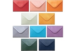 MATICAN Lot de 100 mini enveloppes pour cartes-cadeaux, couleurs métalliques, 10,2 x 7,8 cm