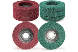 SI FANG 12,5 x 2,2 cm Schleifscheibe aus Nylonfaser, 8 Stück Grit 320/180 Polierscheibe für Winkelschleifer, zum Reinigen, Entgraten und Entfernen von Rost