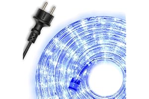 Nipach GmbH 10m 240 LED Lichterschlauch Lichtschlauch blau – Innen- und Außenbereich – energiesparende Leucht-Dekoration für Garten Fest Weihnachten Hochzeit Gesamtlänge ca. 11,50 m