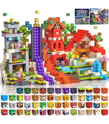 Construction Magnetique Enfant 330 pièces 2CM Magnetic Blocks 3+ Jeux Aimants, Bloc de Cube Magnétique de pour Garçon et Fille, Jouet Créatif Montessori pour Enfants 3 4 5 6 7 8 9 10 11 12 Ans Jeu