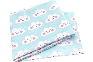 ‎WOLLHUHN Wollhuhn ÖKO BABY/KLEINKIND Mädchen/Buben Fröhliches Elastisches Stirnband/Haarband Bequem Jersey Baumwolle Viele Motive 21212222 (Wölkchen Blau)