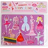Buddy & BarneyPrincess Butterflies Pink Stencils & Pencils Craft Set of 2