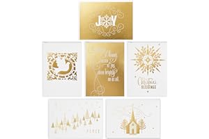 Hallmark Assortiment de cartes de Noël religieuses, feuille d'or (48 cartes avec enveloppes)