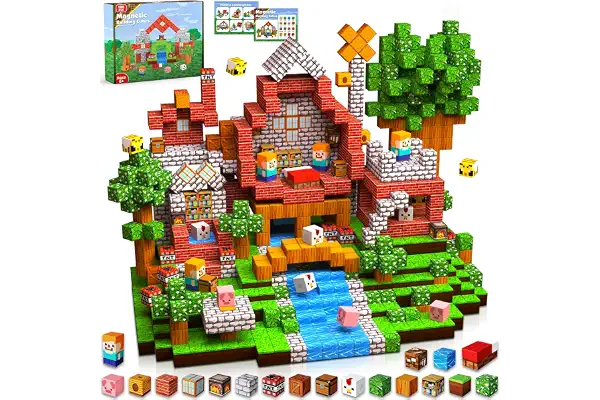 Bloques magnéticos Juguete de construcción Mina magnética Mundo 100 Piezas Bloques magneticos construccion niños Juguete Creativo Montessori para niños a Partir de 4 años Bloques magnéticos