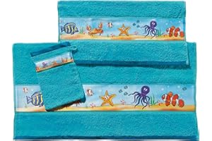 KINDERBUTT Erwin Müller Kinder-Frottier-Set 3-tlg. Frottier capriblau