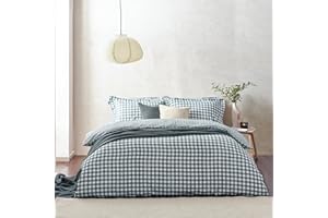 FURN. Yard Juego de Funda nórdica a Cuadros a Cuadros Barton - Azul Marino - Super King