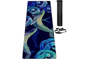 LaiEr Tapis de yoga antidérapant respectueux de l'environnement avec sangle de transport, épais tapis d'exercice et d'entraînement pour yoga, pilates et fitness (183 cm x 61 cm x 6 mm)