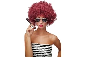 WIG ME UP- Peluca Afro Rojo Granate Funk Disco años 70 años 80 Foxy Brown PW0011-P67