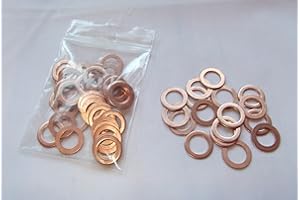 CARTEC 100 Stück Kupferringe/Kupferdichtringe/Dichtringe/Dichtung Kupfer 10x16x1,0 mm Din 7603 Form A