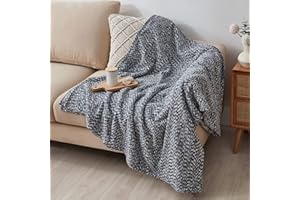 Ailemei Direct Sofadecken für Sitzfläche,Warme Tagesdecke für Herbst und Winter,Dekorative Chenille Decke für Bett,Kuschelig Überwürfe Wohndecke für Weihnachten,229 x 229 cm,Grau