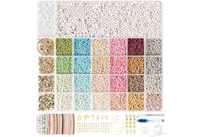 FEHCBIO 24 Farbe Selber Machen Perlen für Armbänder Set 3mm, mit Goldenen Buchstabenperlen DIY Schmuckherstellungs Sets,Mädchen und Erwachsene Geschenkidee für Weihnachtsferien,Geburtstags Partys