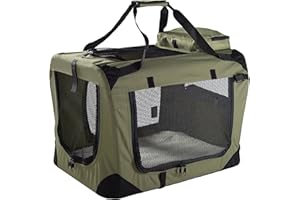 MOOL Lightweight Fabric Pet Carrier Crate for Dogs, Cats or Small Animals, Green