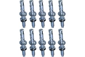 AERZETIX - C54016-10x Boulon Vis d’ancrage filetage long, Goujon à expansion - M10x80mm - en acier zingué - pour béton, pierre