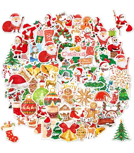 Christmas Stickers 500 Pcs Roll - Self-Adhesive Holiday Decals For ...
