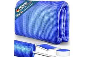 POOL O MIO.DE poolomio® Solarplane Pool rechteckig schwarz 376x178 cm | Solarabdeckplane Poolabdeckung 400 µm zuschneidbar | Wärmedämmende Poolplane Noppenfolie Solarfolie | Robustes Solar Cover